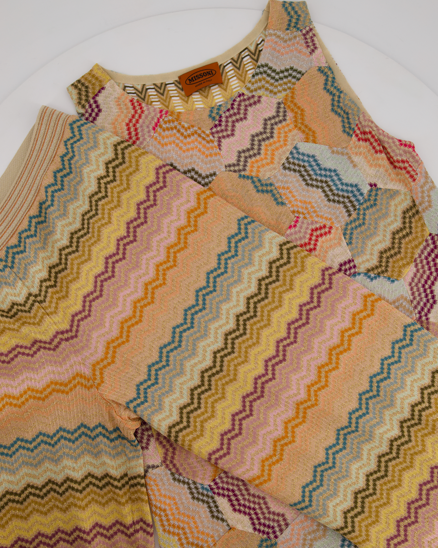 Missoni MARE Multicolour Knitted Sleeveless Top and Trousers Set Size IT 44 (UK 12)