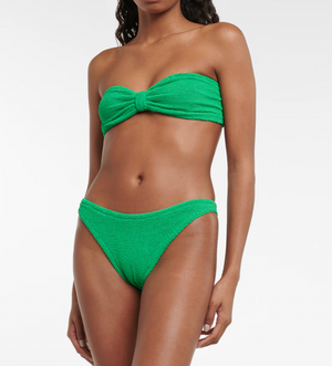 Hunza G Green Two Piece Bandeau Bikini Set One Size RRP £162