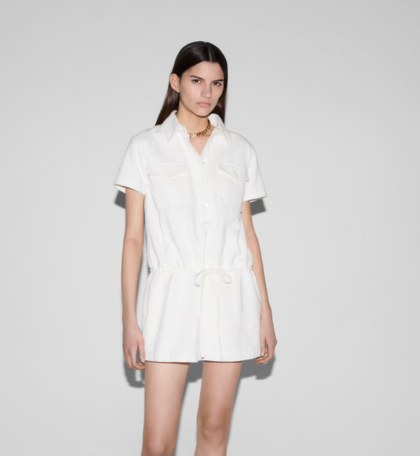 Gucci White Denim GG Jacquard Mini Dress Size IT 36 (UK 4) RRP £1,850