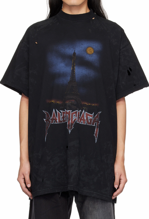 Balenciaga Grey Oversized Paris Moon T-Shirt Size L (UK 12) RRP £730