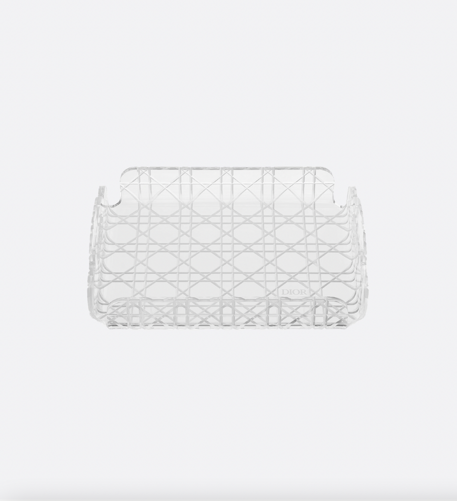 Christian Dior Clear Perspex, White Cannage Mini Tray RRP £190