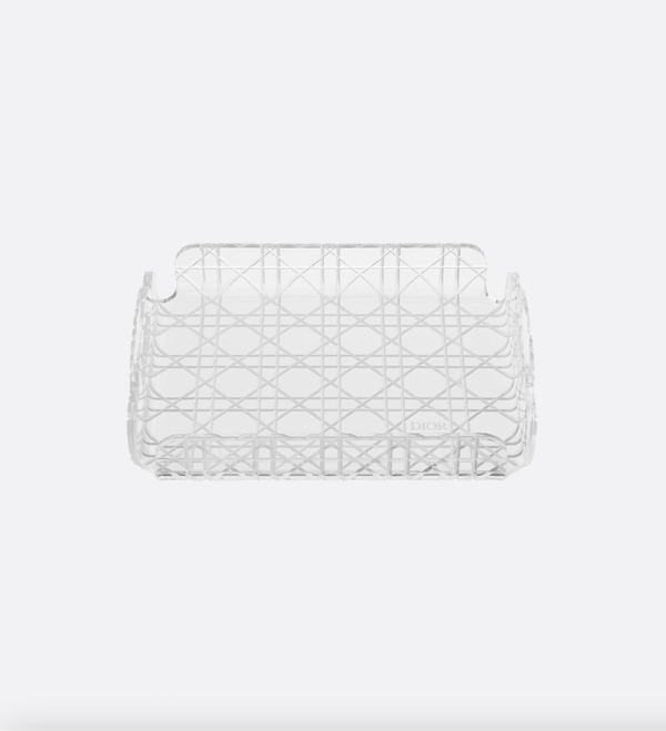 Christian Dior Clear Perspex, White Cannage Mini Tray RRP £190