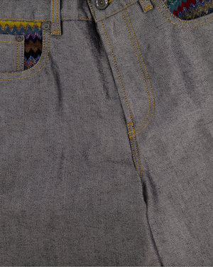 Missoni Grey Silver Wide Leg Trousers with Multi-Colour Pocket Details Size IT 38 (UK 6)