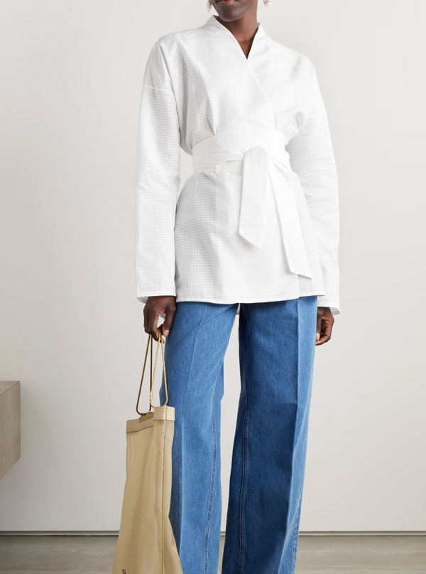 Tove White Arya Top with Belt Size FR 34 (UK 6) RRP £495