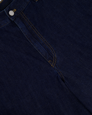 Prada Men's Dark Blue Light Denim Shorts with Logo Detail On The Back Pocket Size 34