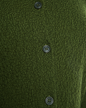 Miu Miu Green Knit Cardigan with Cream and Navy Trim Details Size IT 40 (UK 8)