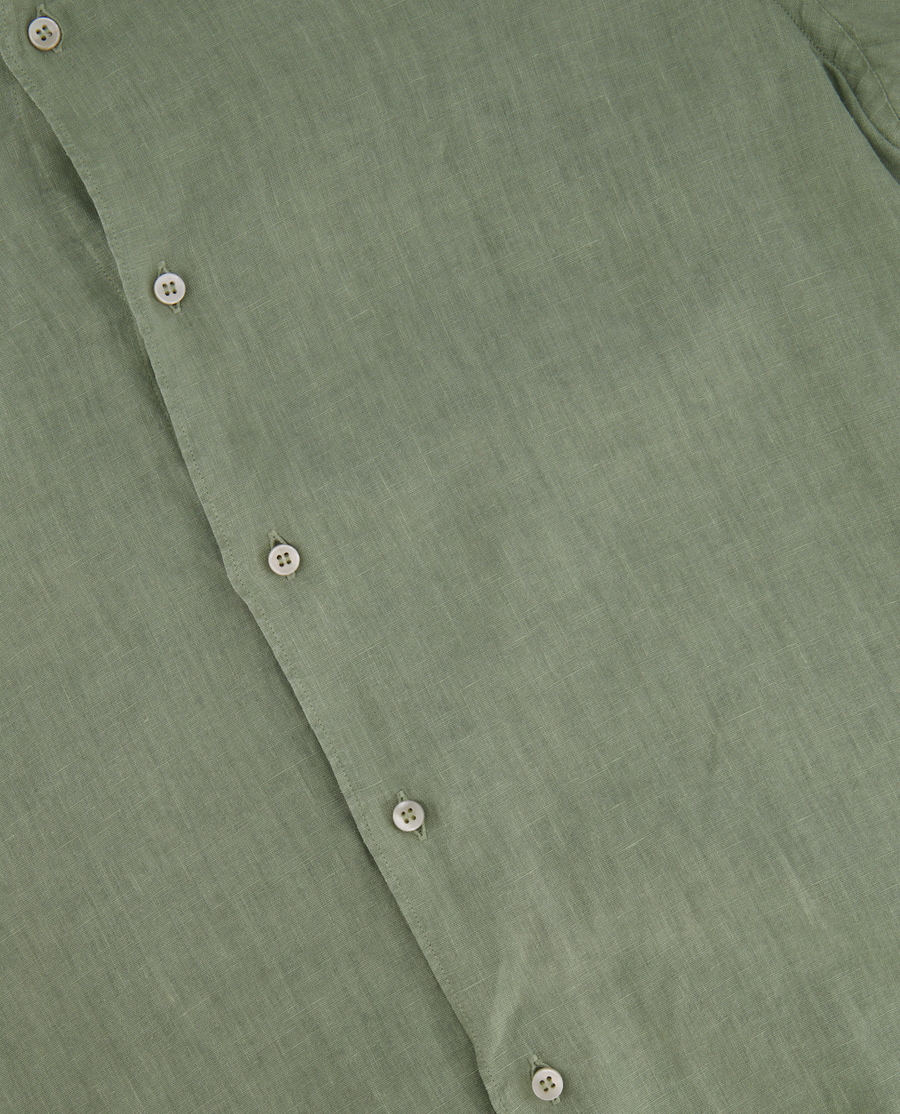Loro Piana Sage Green Linen Button Down Shirt Size M (UK 10)