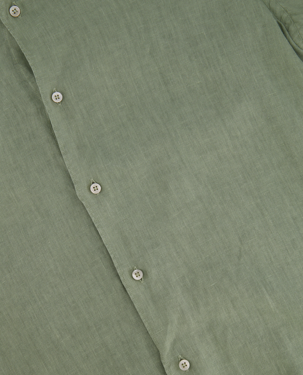 Loro Piana Sage Green Linen Button Down Shirt Size M (UK 10)