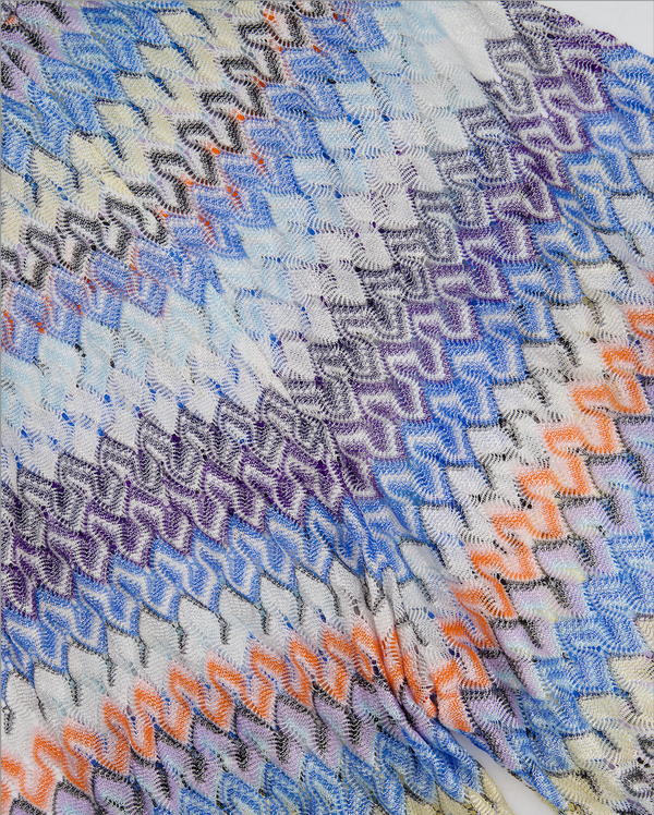 Missoni Blue, Orange, Yellow, and Black Chevron Trousers with Side Slit Size IT 40 (UK 8)