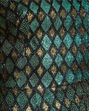 Dolce & Gabbana Turquoise Metallic and Gold Jacquard Mini Dress Size IT 38 (UK 6)