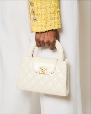 Chanel Spring 2020 Yellow Fantasy Tweed Jacket with Crystal CC Logo Buttons Size FR 38 (UK 10)