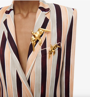 Schiaparelli Gold Small & Medium Dove Brooch Set