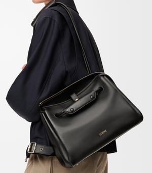 Loewe Black Supple Calfskin Medium Madrid Bag with Gold Hardware RRP £4,200