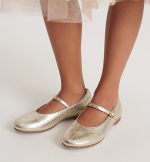 Christian Dior Kids Gold Ballet Flat Shoes Size 33 RRP £440