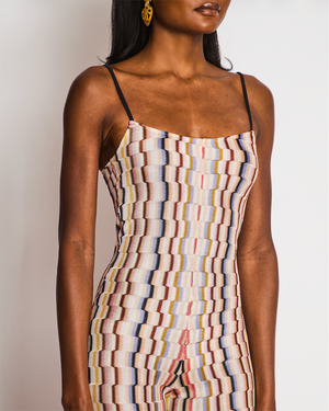 Missoni Multi-Colour Zig-Zag Print Strappy Flared Leg Jumpsuit Size 38 (UK 6)