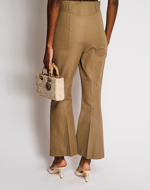 Hermès Khaki Straight Leg Riding Trousers Size FR 38 (UK 10)