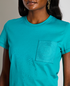 Hermès Turquoise H Logo Print T-Shirt Size FR 36 (UK 8)