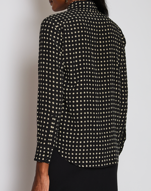 Saint Laurent Black Button Down Star Print Shirt Size FR 38 (UK 10)