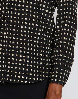 Saint Laurent Black Button Down Star Print Shirt Size FR 38 (UK 10)