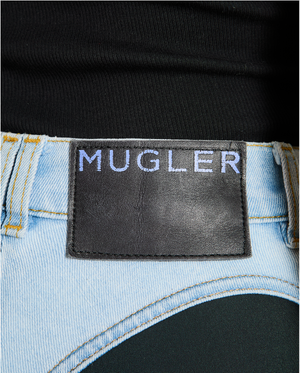 Mugler Blue High-Waist Denim Panelled Jeans Size FR 34 (UK 6)