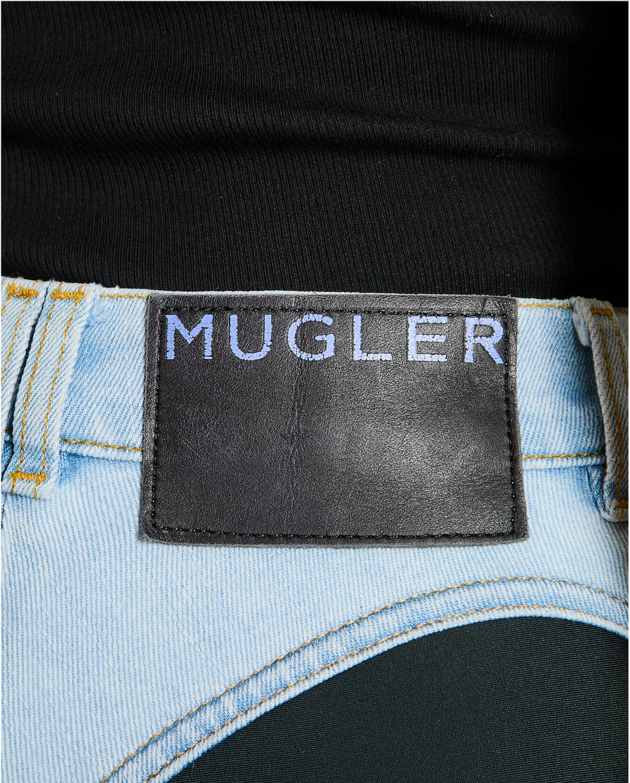 Mugler Blue High-Waist Denim Panelled Jeans Size FR 34 (UK 6)