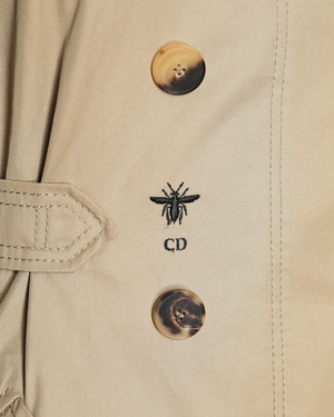 Christian Dior Beige Single Breasted Trench Coat with Logo Bee Detail Size FR 38 (UK 10)