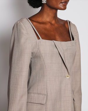 Jacquemus Beige Wool La Montagne Long-Sleeved Blazer Mini Dress Size FR 38 (UK 10)