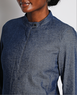 Loro Piana Blue Stand-Collar Denim Jacket Size IT 42 (UK 10)