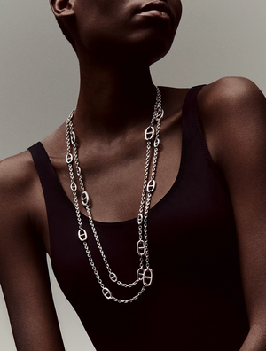 Hermès Silver Farandole Long Necklace 160