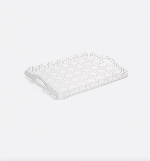 Christian Dior Clear Perspex, White Cannage Mini Tray RRP £190