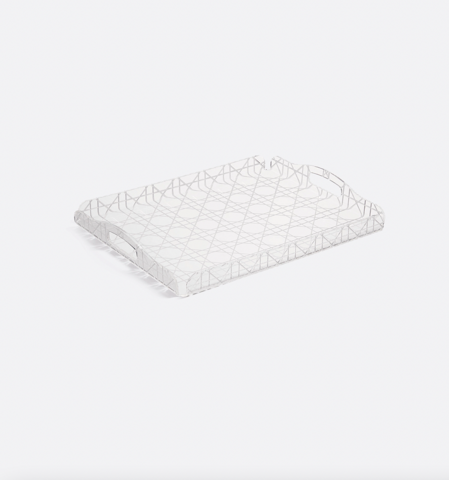 Christian Dior Clear Perspex, White Cannage Mini Tray RRP £190