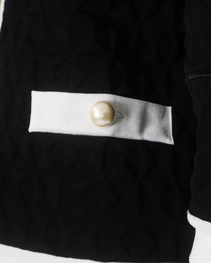 Chanel SS 2013 Black and White Jacket with Pearl Button Detail Size FR 36 (UK 8)