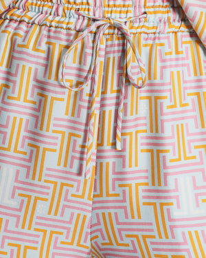 Lanvin Pastel Multicolour Silk Printed Long-Sleeve Shirt and Trouser Set Size FR 36 (UK 8) RRP £1,850