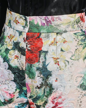 Dolce & Gabbana Multicolour Floral Metallic High-Waisted Shorts Size IT 40 (UK 8)