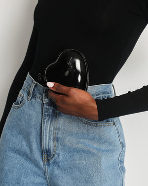 AREA Blue Denim High-Waist Jeans with Crystal Cut Out Detail Size US 2 (UK 6)