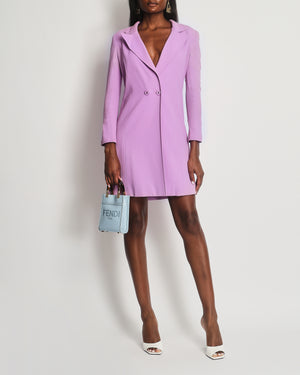 Chanel Vintage 97P Lilac Longline Blazer with CC Button Detail Size FR 38 (UK 10)