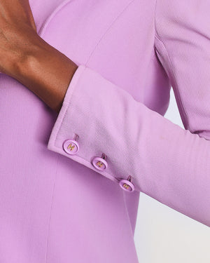 Chanel Vintage 97P Lilac Longline Blazer with CC Button Detail Size FR 38 (UK 10)
