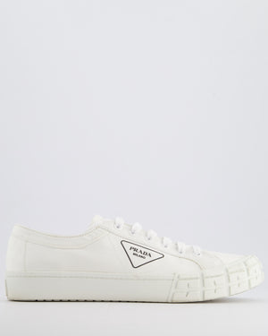 Prada White Double Wheel Sneakers with Logo Detail Size EU 46