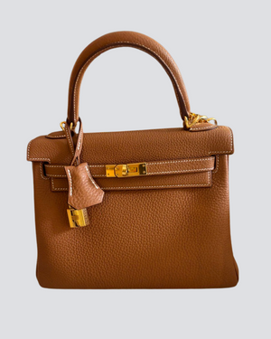 Hermes Kelly 25cm in Gold Togo Leather With Gold Hardware Sellier