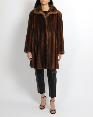 Alexandre Brown Fur Coat Size UK 8/10