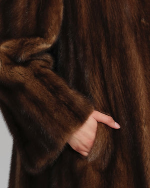 Alexandre Brown Fur Coat Size UK 8/10