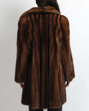 Alexandre Brown Fur Coat Size UK 8/10