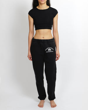 Chrome Hearts Black Hollywood Sweatpants with White Logo Embroidery and Drawstring Detail Size S (UK 8)
