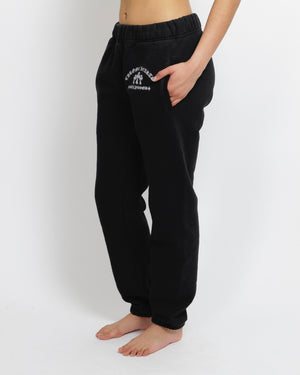 Chrome Hearts Black Hollywood Sweatpants with White Logo Embroidery and Drawstring Detail Size S (UK 8)