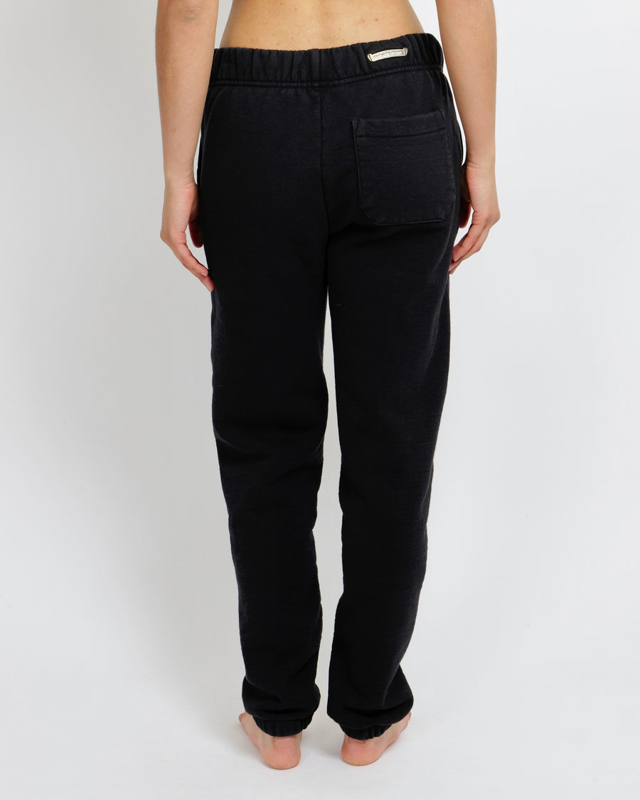 Chrome Hearts Black Hollywood Sweatpants with White Logo Embroidery and Drawstring Detail Size S (UK 8)