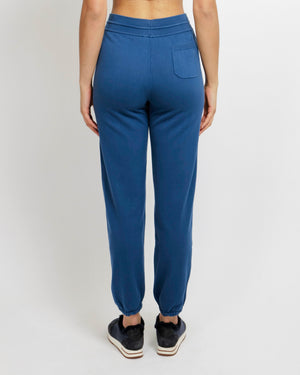 Loro Piana Blue Sweatpants with Back Pocket and Drawstring and Silver Logo Detail Size IT 40 (UK 8)