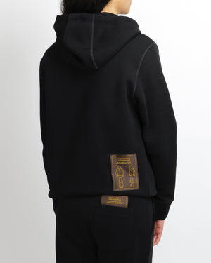 Louis Vuitton Staples Edition Black Hooded Jumper and Sweatpants Tracksuit Set with Gold Pin Detail Size XS (UK 6)
