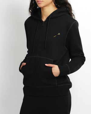 Louis Vuitton Staples Edition Black Hooded Jumper and Sweatpants Tracksuit Set with Gold Pin Detail Size XS (UK 6)