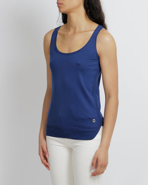 Loro Piana Silk Electric Blue Tank Top Size IT 38 (UK 6) RRP - £405