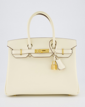 *HOT* Hermès Birkin 30 Retourne Bag in Nata Epsom Leather with Gold Hardware